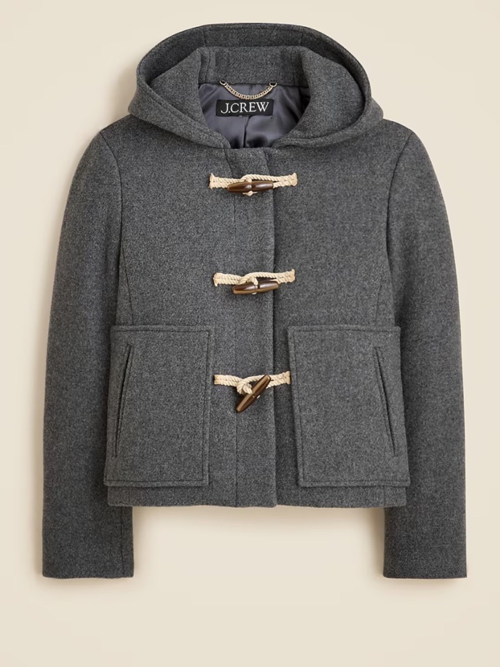 J crew Short duffle coat in Italian stadium-cloth